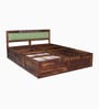Avilys Sheesham Wood Queen Size Bed In Provincial Teak Finish With Box Storage