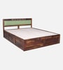 Avilys Sheesham Wood Queen Size Bed In Provincial Teak Finish With Box Storage
