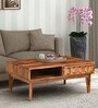 Avilys Sheesham Wood Coffee Table In Rustic Teak Finish