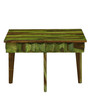 Avilys Sheesham Wood Nesting Coffee Table Set in Spring Green Finish With Stools
