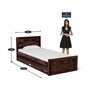 Avilys Sheesham Wood Single Bed With Trundle In Provincial Teak Finish