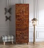 Avilys Solid Wood 1 Door Wardrobe in Provincial Teak Finish