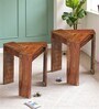 Avina Side Tables In Natural Teak Finish