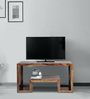 Avina Tiered TV Console in Teak Finish
