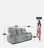 Avion Fabric Manual 3 Seater Recliner In Grey Colour