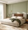 Avo Upholstered King Size Bed In Honey Gold Finish In Honey Gold Finish With Hydraulic Storage