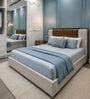 Avo Upholstered Queen Size Bed In Honey Gold Finish In Honey Gold Finish Without Storage