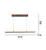 Avril 36 Brown Solid Wood Linear LED Hanging Light