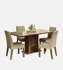 Avril 4 Seater Dining Set in Wood Finish