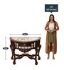 Awadh Teak Wood Console Table in Walnut Finish