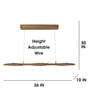 Awry 36 Brown Wooden LED Hanging Lamp