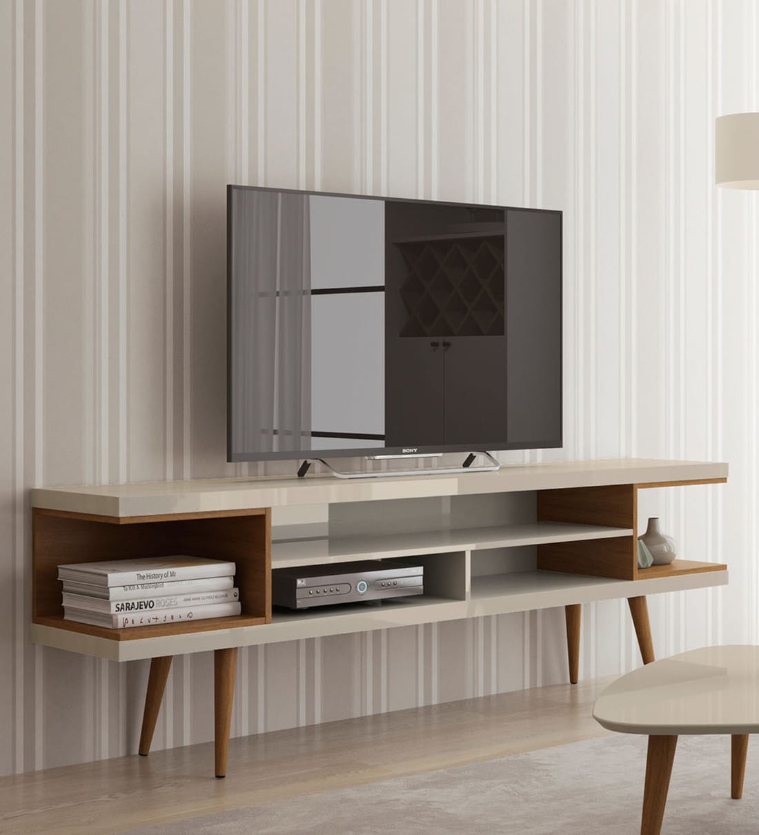 Buy Axel TV Unit in Natural & White Finish by Colibri Online TV