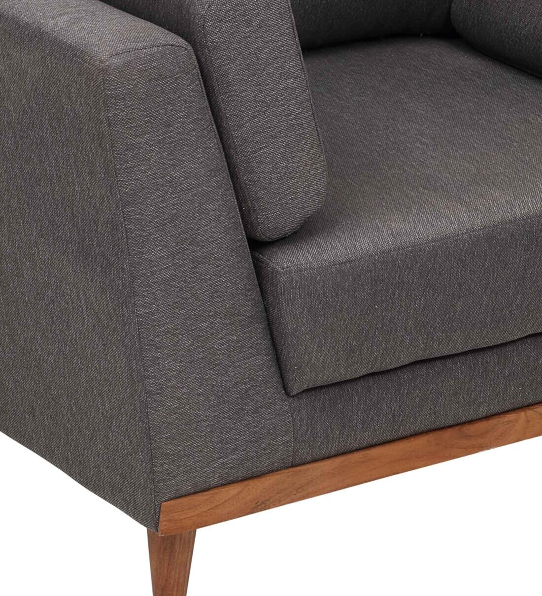 Buy Axton Fabric 1 Seater Sofa in Grey Colour by Evok Online Lawson 1