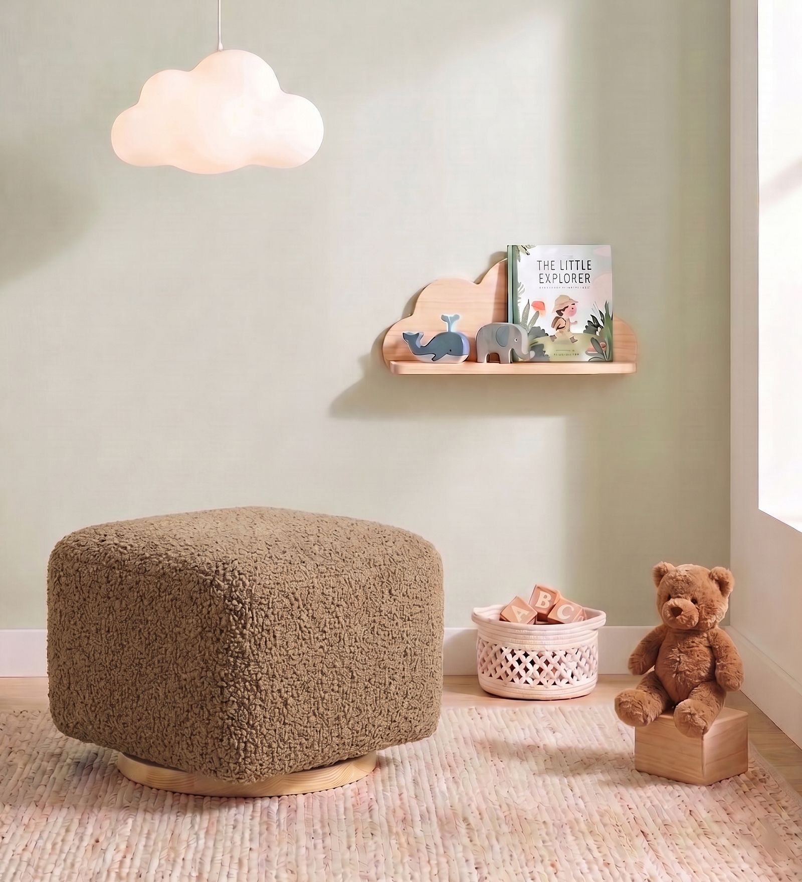 Axel Pouffe In Natural Brown Colour