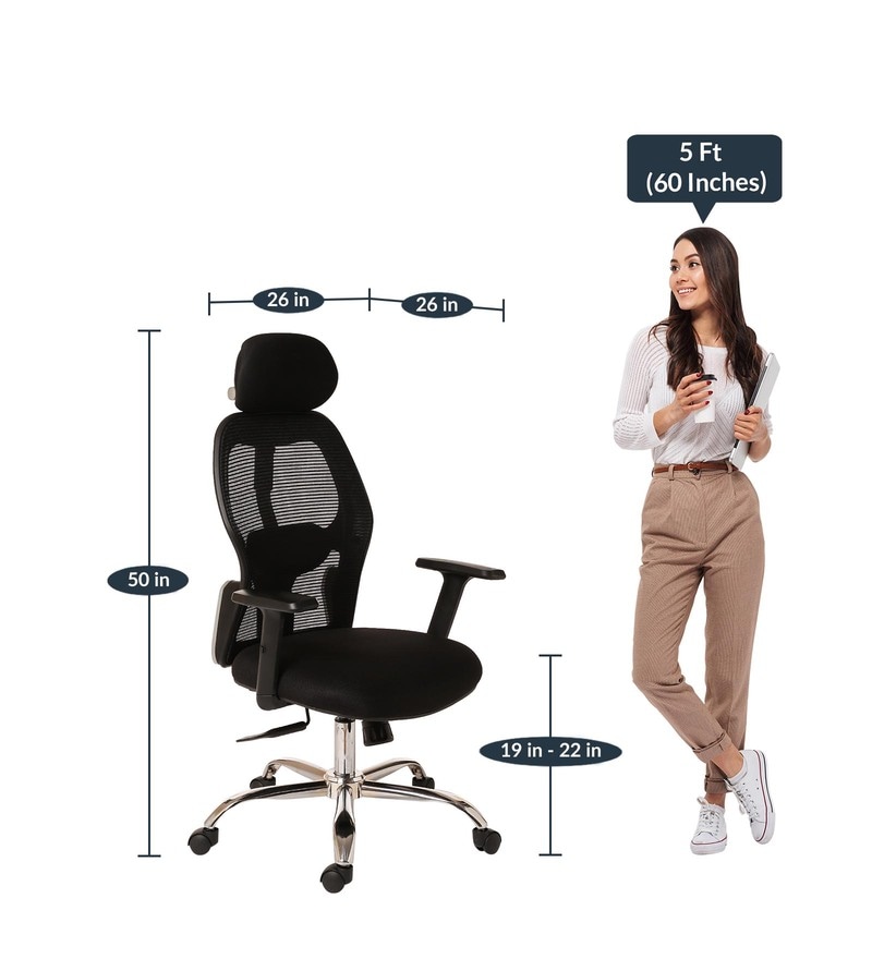 axis high back ergonomic chair in black colour