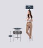 Axle Metal Outdoor Coffee Table in Grey & Grey Finish