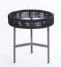 Axle Steel & Braided Rope Outdoor Table In Thblack Grey Finish