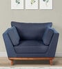 Evok Axton Fabric 1 Seater Sofa in Blue Colour