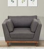 Evok Axton Fabric 1 Seater Sofa in Grey Colour