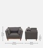 Axton Fabric 1 Seater Sofa in Grey Colour