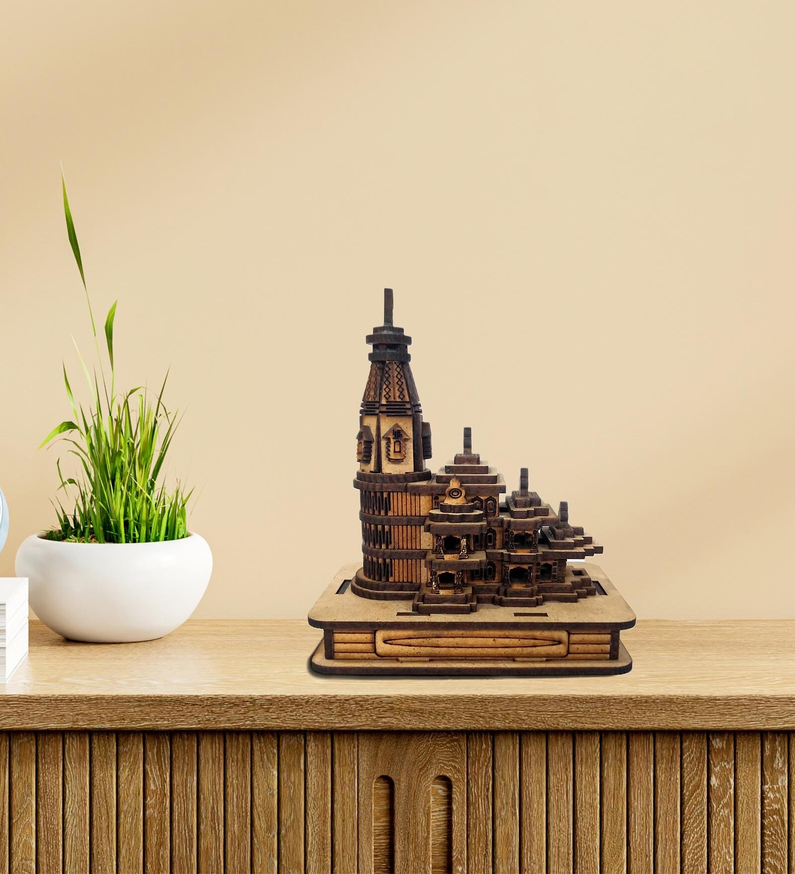 Ayoadhya Ram Mandir Brown MDF Showpiece