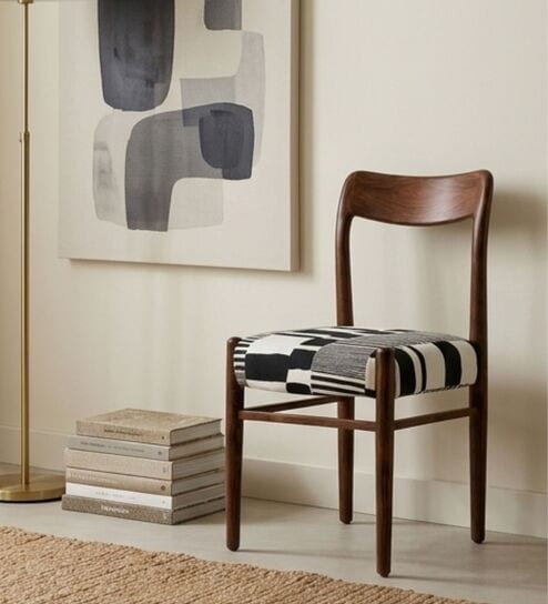 Ay'S Retro Dining Chair In White And Black Colour