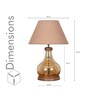Ayana Brown Finish Wood And Amber Glass Table Lamp With Beige Cotton Shade