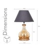 Ayana Brown Finish Wood And Amber Glass Table Lamp With Black Cotton Shade