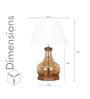 Ayana Brown Finish Wood And Amber Glass Table Lamp With White Cotton Shade