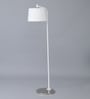 Aylen Grey Fabric Shade Club Floor Lamp With Metal Base