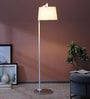 Aylen Grey Fabric Shade Club Floor Lamp With Metal Base
