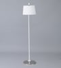 Aylen Grey Fabric Shade Club Floor Lamp With Metal Base