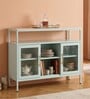Ayra Metal Crockery Unit with Glass Swing Doors Modern Design and Multi-Purpose Kitchen Storage