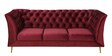 Azalea Velvet 3 Seater Sofa In Berry Red Colour