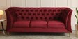 Azalea Velvet 3 Seater Sofa In Berry Red Colour