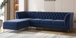 Azalea Velvet Fabric RHS Sectional Sofa (3 + Lounger) in Royal Blue Color