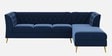 Azalea Velvet Fabric LHS Sectional Sofa (3 + Lounger) in Royal Blue Color