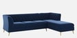 Azalea Velvet Fabric LHS Sectional Sofa (3 + Lounger) in Royal Blue Color