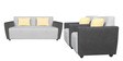 Azure Sofa Set 5 Seater in Grey & Black Colour