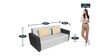 Azure Sofa Set 5 Seater in Grey & Black Colour
