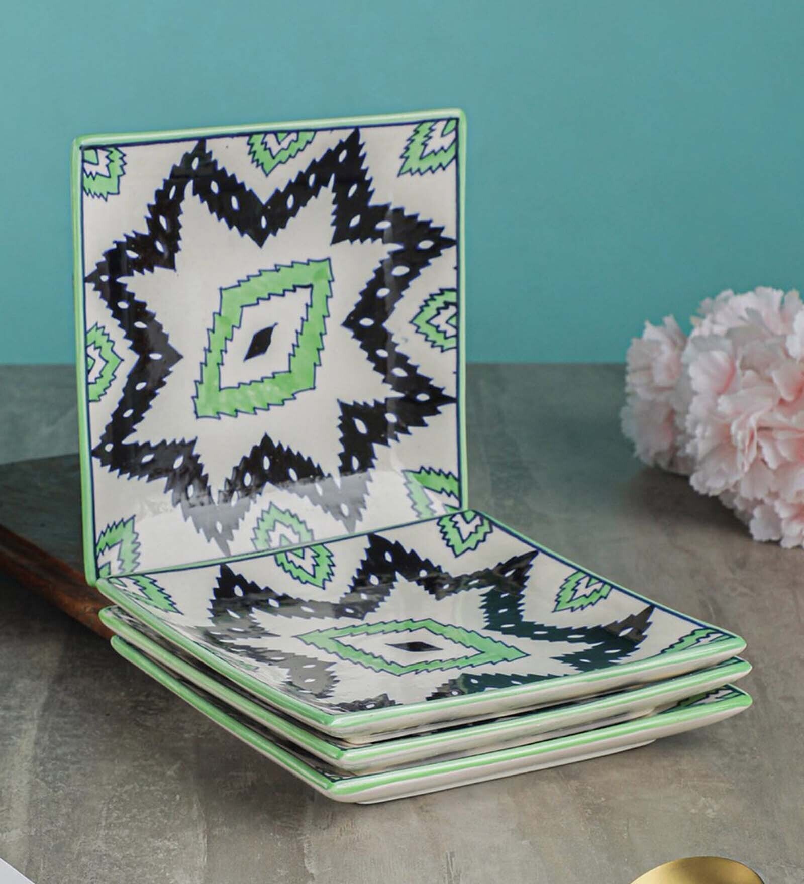 Buy Aztec 7 Inch (Set of 4) Ceramic Quarter Plate at 36% OFF by ...