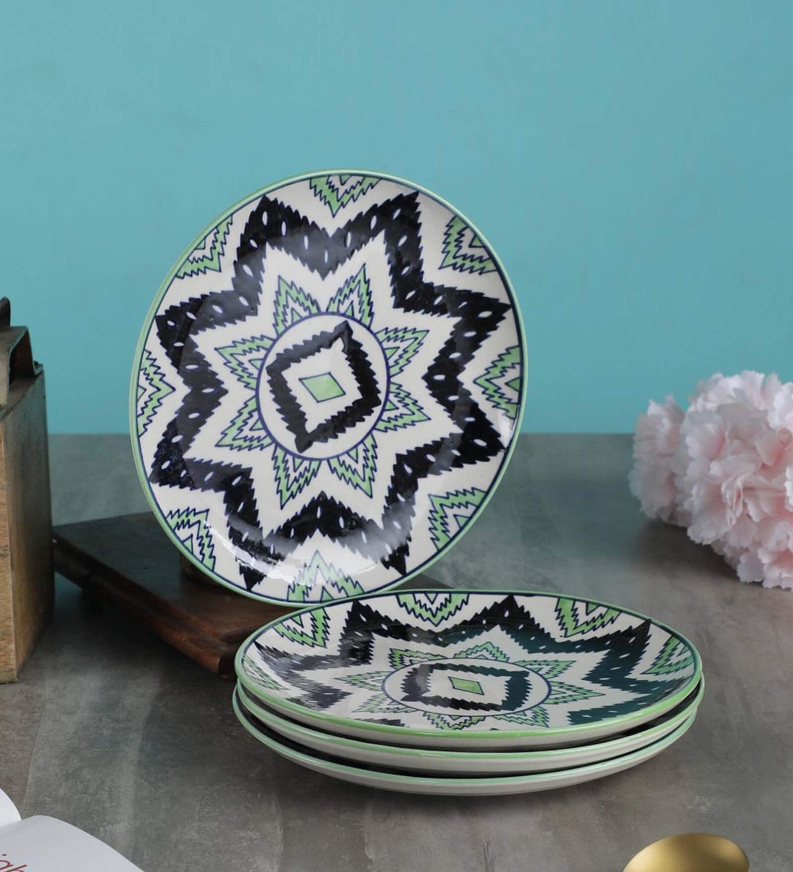 Aztec 8 Inch (Set of 4) Ceramic Quarter Side Plate