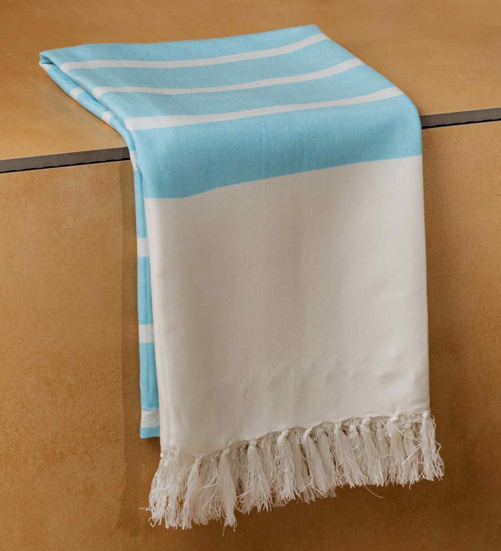 Blue  Azure Striped Bath Towel 75 Cm