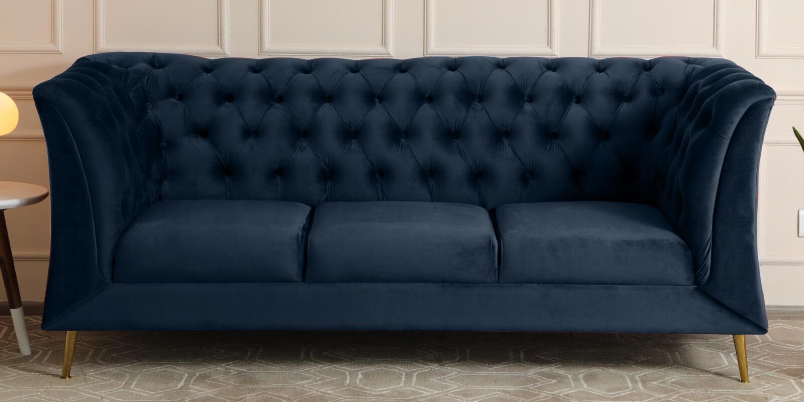 Buy Azalea Fabric 3 Seater Sofa In Navy Blue Colour at 21% OFF by ...