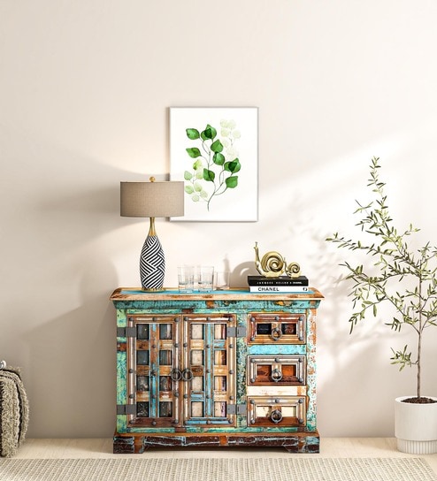 Azealia Reclaimed Wood Sideboard In Distress Finish