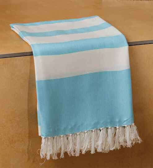 Blue Azure Striped Bath Towel 75 Cm