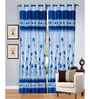 Multicolour Polyester 48 x 84 Inch Tulip Eyelet Door Curtains