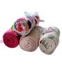 Pink Polyester Baby Blanket-Set of 4