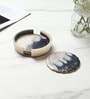 Set Of 4 Peach Resin Azalea Coaster