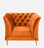 Azalea Fabric 1 Seater Sofa In Rust Colour